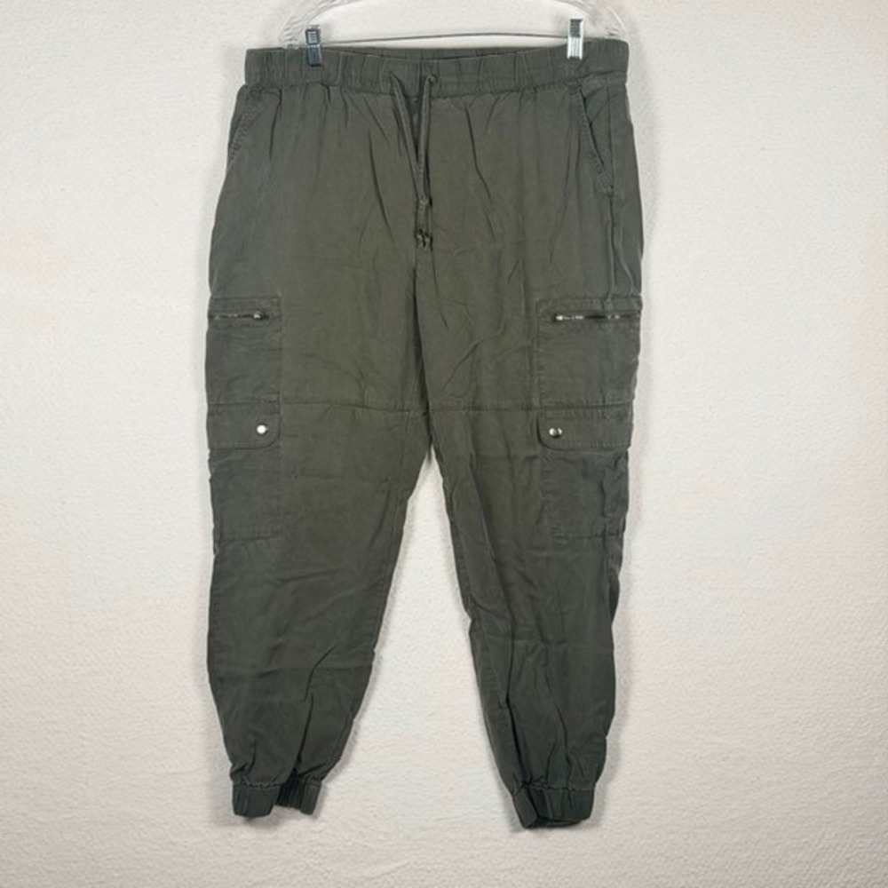 Banana‎ Republic Womens Olive Green Lyocell Cargo Jogger Pants XL Elastic Waist